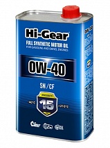 Hi-Gear 0W-40 SN/CF 1л синт масло моторное HG0040