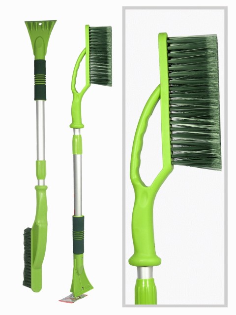 Щетка для снега со скребком "Li-Sa" 84,5-112,5 см телескоп., поролоновая ручка, салатово-зеленая (LS203) 39897