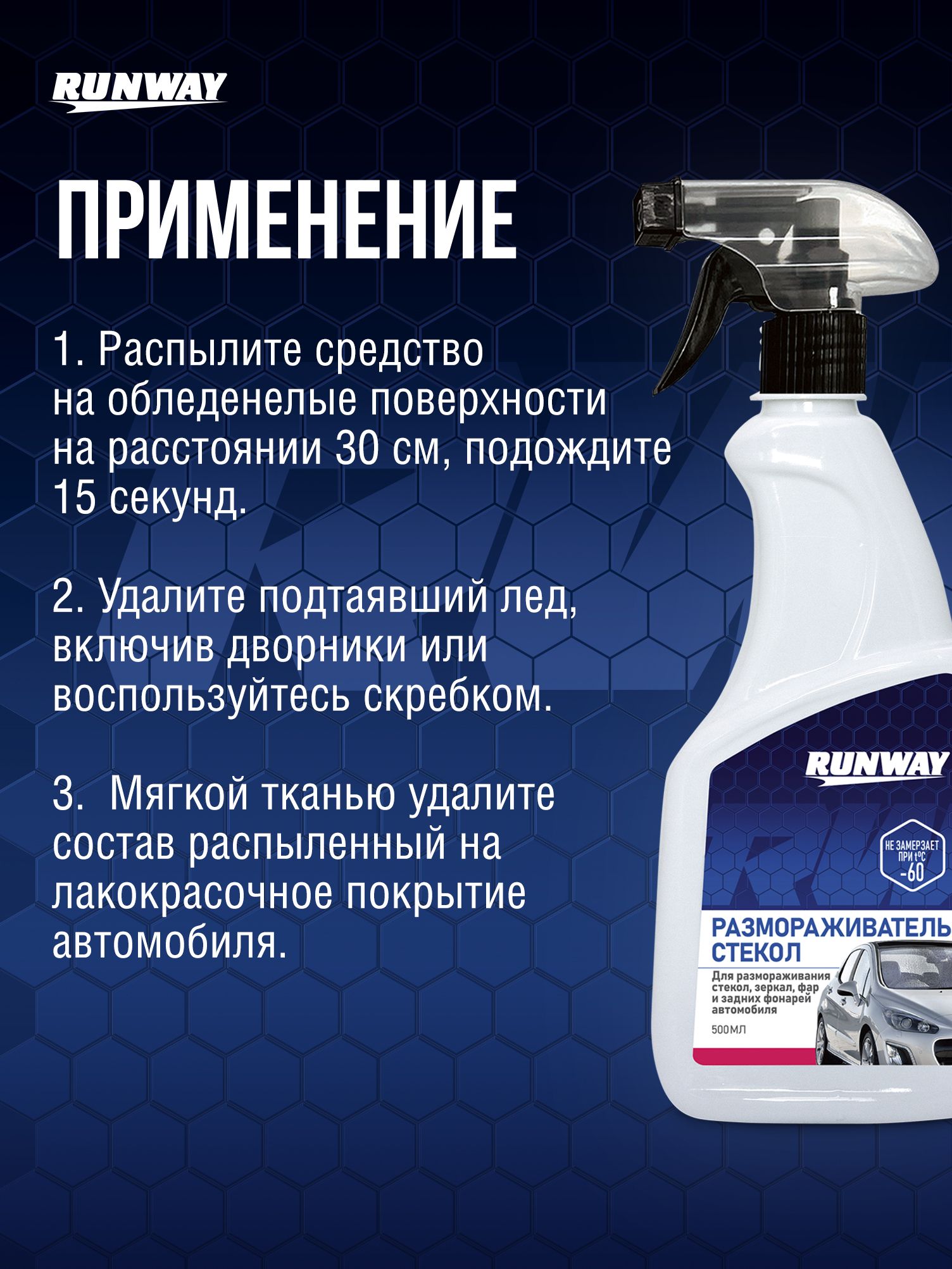 RW5059 Размораживатель стёкол 0,5л (триггер)