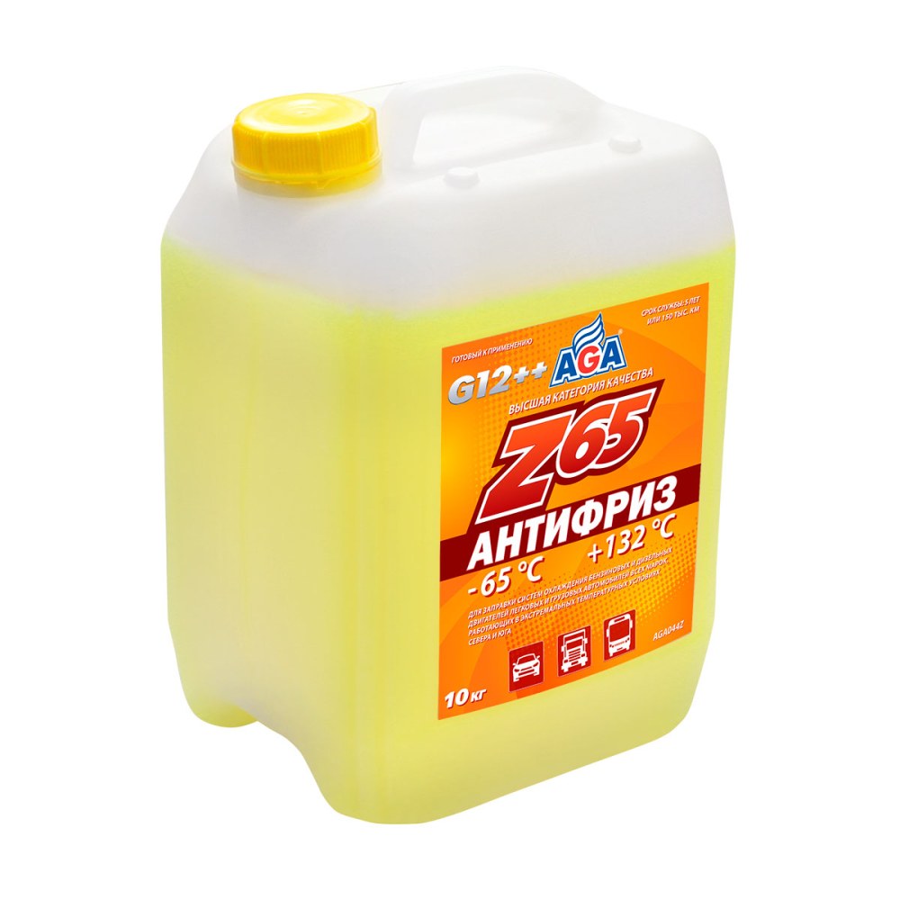 AGA044Z Антифриз желтый, -65С, G12++, 10кг