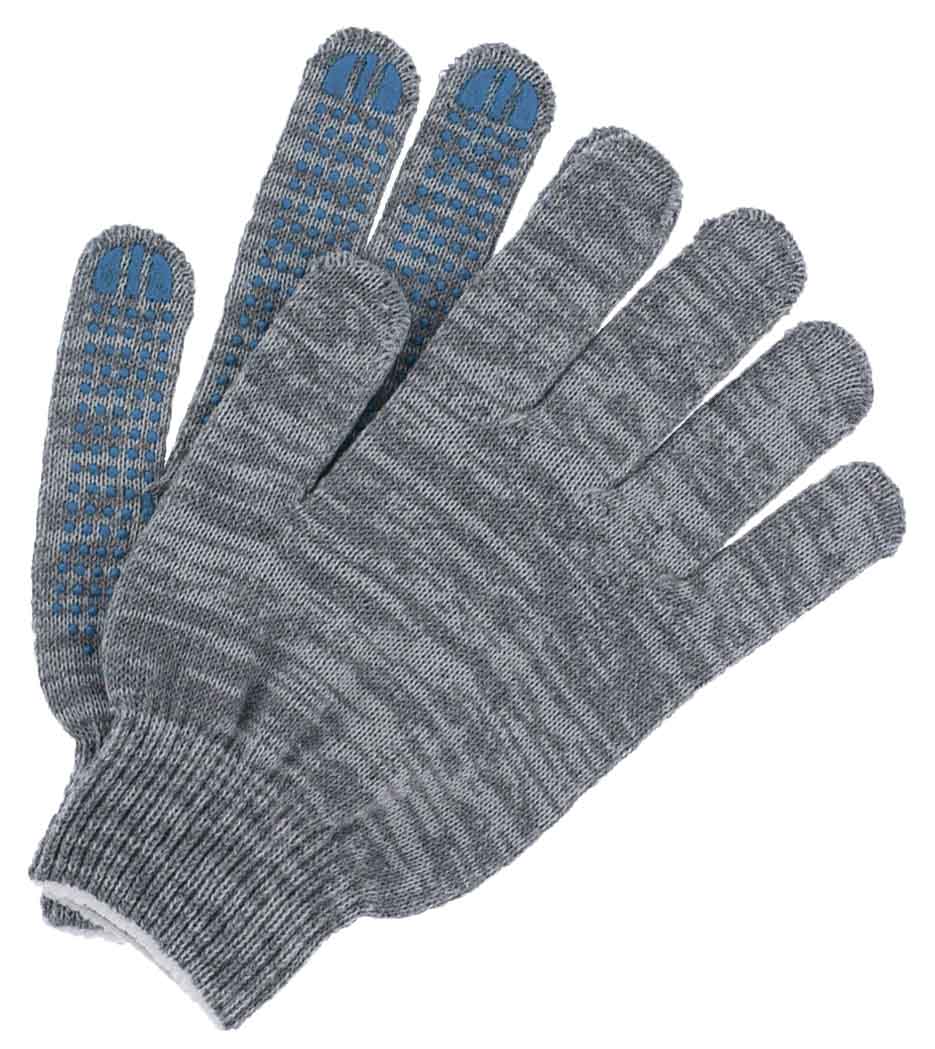  Перчатки рабочие х/б с ПВХ (точка)  одна пара 4 нити с этикеткой БИБИП