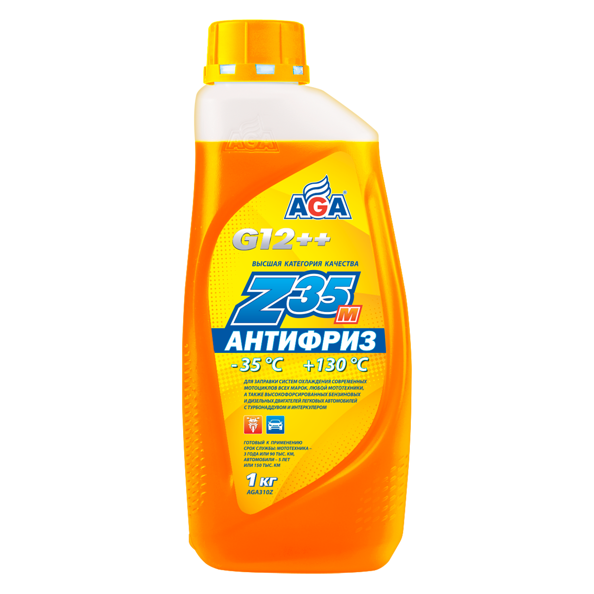 AGA310Z Антифриз оранжевый -35С, G12++, 1кг