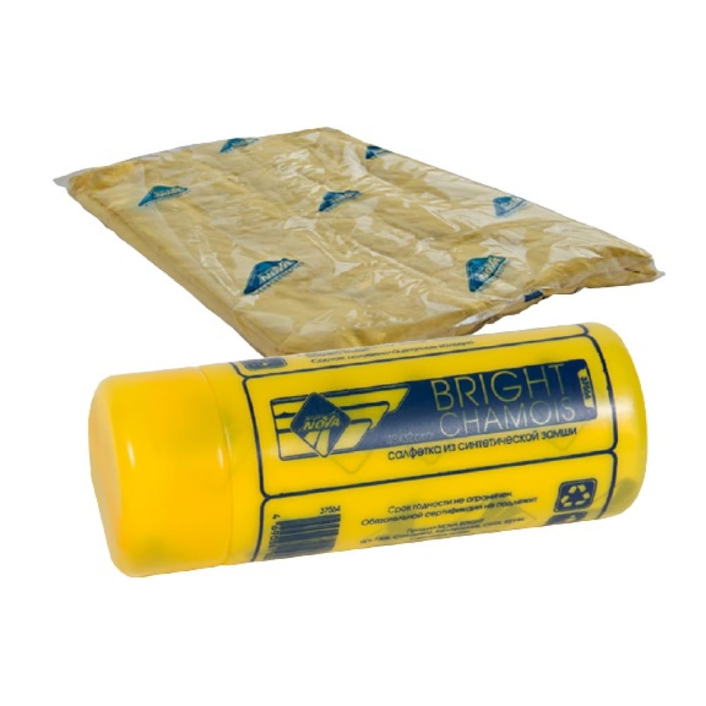 Салфетка синтетическая замша в тубе, (32х43см) Nova Bright 47814