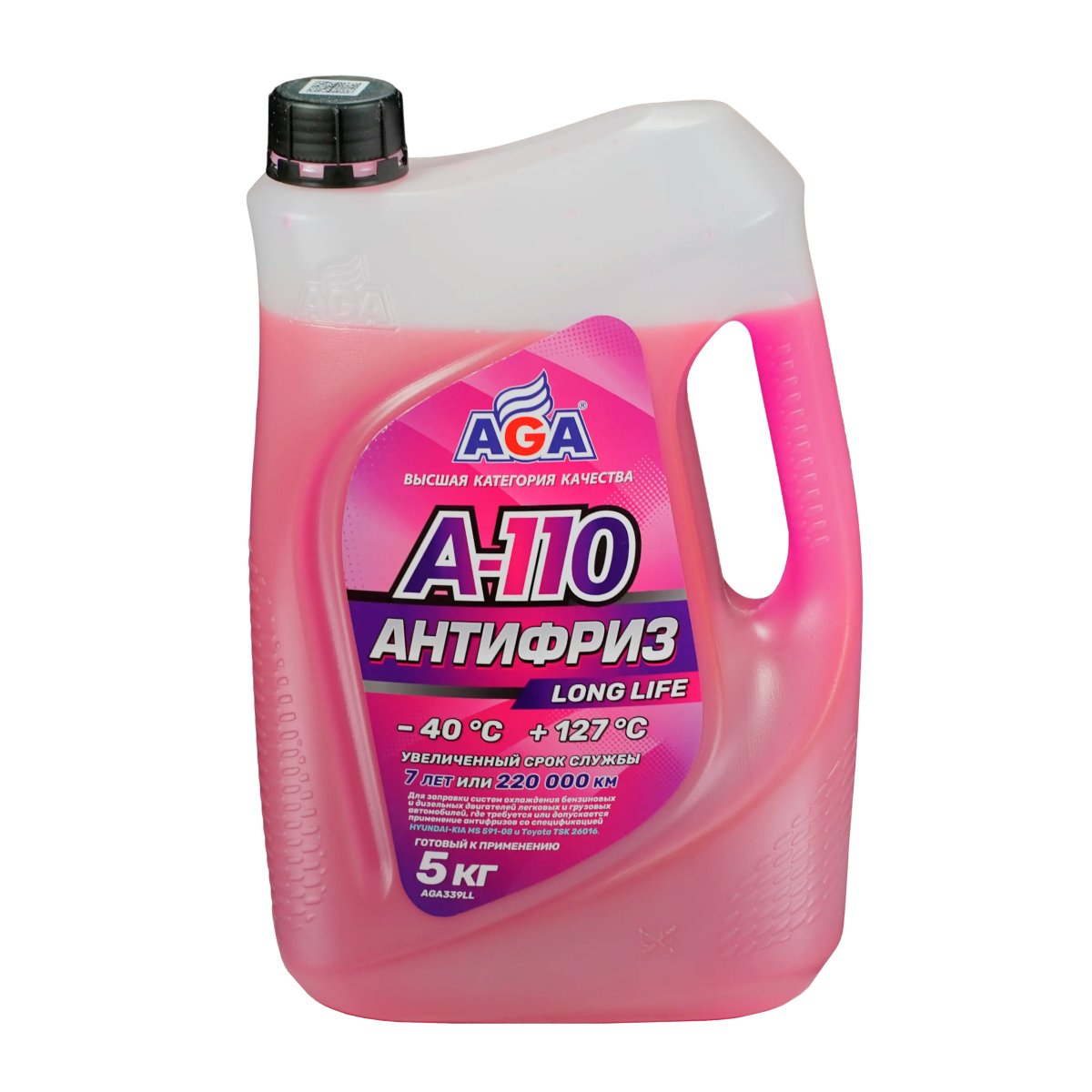AGA339LL Антифриз розовый, -40С, 5кг, AGA A-110