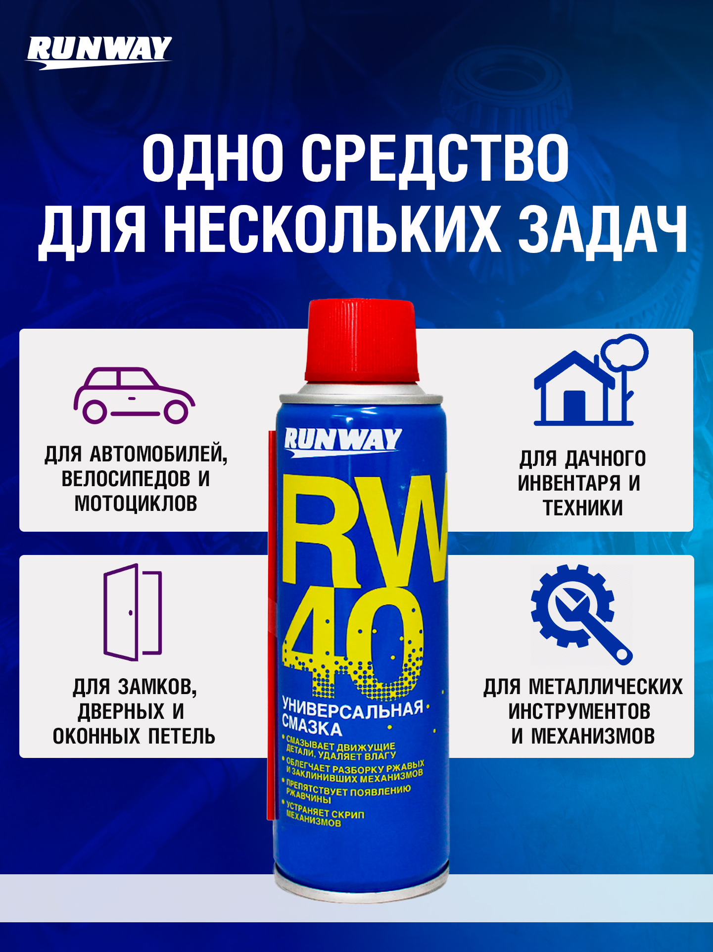 RW6094 Смазка универсальная проникающая RW-40 100 мл С