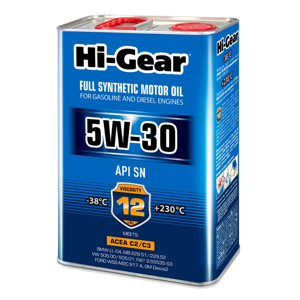 Hi-Gear 5W-30 ACEA C2/C3 API SN/CF 4л синт масло моторное HG0334