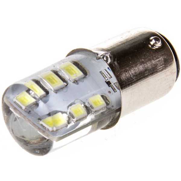 Автолампа диод S25 (P21/5W) 12V 12SMD диодов BAY15d 2-конт Белая SKYWAY Противотуманные, стопы, задний ход, повороты