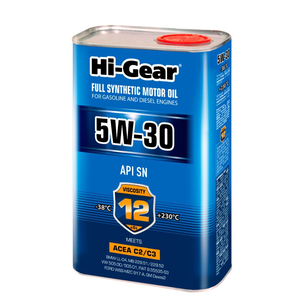 Hi-Gear 5W-30 ACEA C2/C3 API SN/CF 1л синт масло моторное HG0330