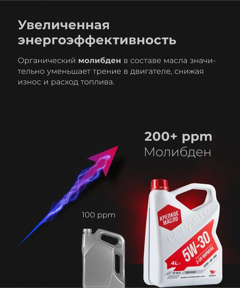 ВМПАВТО 5w30 SN/CF A3/B4  4л синт масло моторное 9212 +