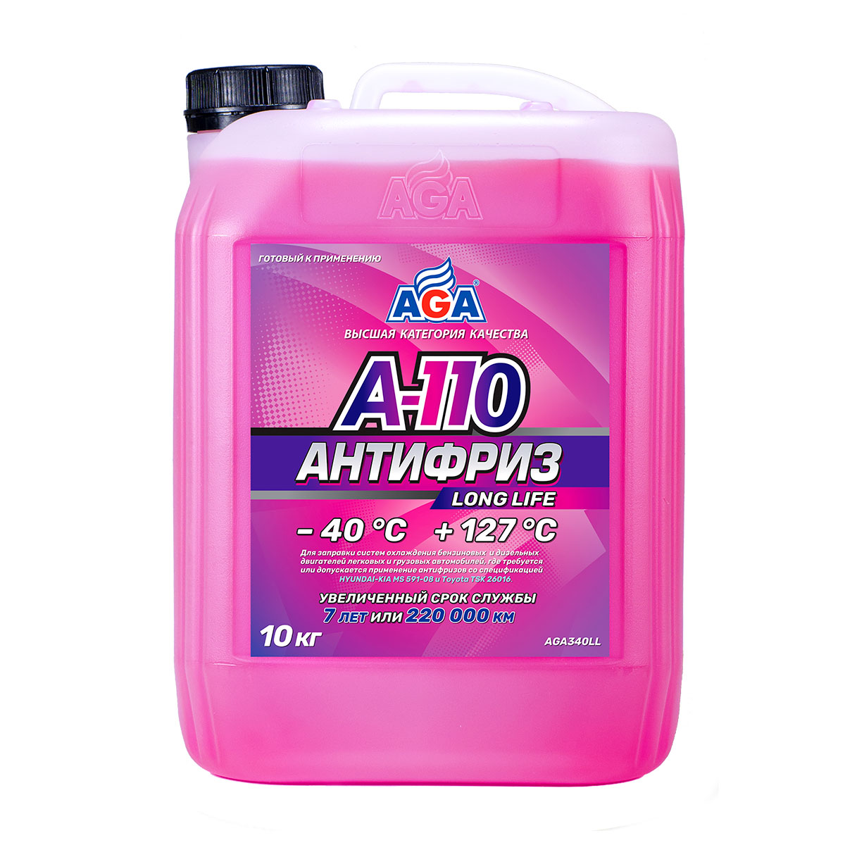 AGA340LL 'Антифриз розовый, -40С, 10кг AGA A-110