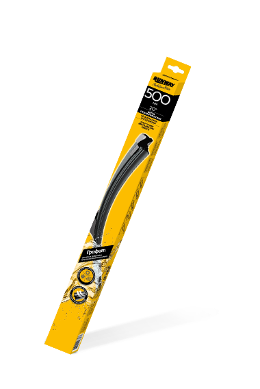 Щетка стеклоочистителя бескаркасная с графитовым покрытием 500мм RUNWAY