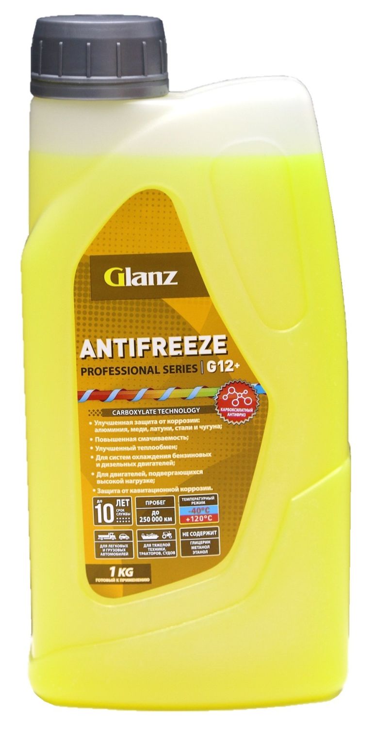   Glanz Антифриз G12+ Carboxylate PRO (желтый)  1кг