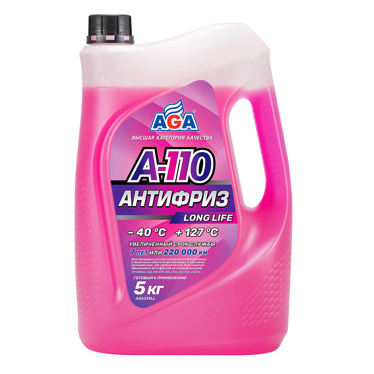 AGA339LL Антифриз розовый, -40С, 5кг, AGA A-110