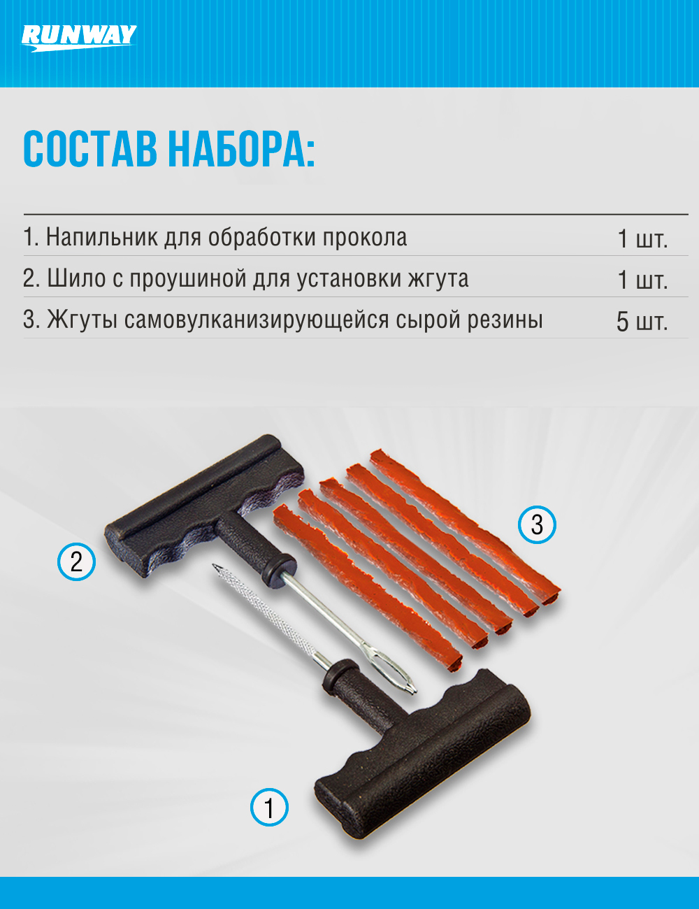 RW8514 Набор для ремонта бескамерных шин