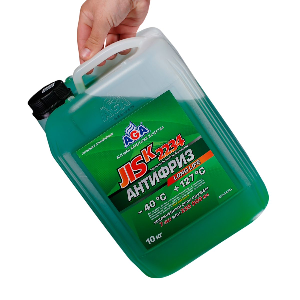 AGA345LL Антифриз зеленый, -40С, 10кг JIS K 2234