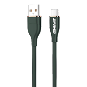 PM6738 Силиконовый USB кабель Type-A Type-C, 3 A быстрая зарядка, 1 м, передача данных 480 Мбит/с, черный