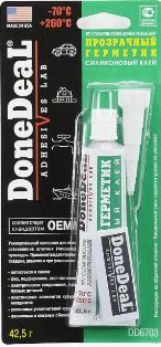DD6703 Прозрачный силиконовый герметик-клей для стёкол 42,5г