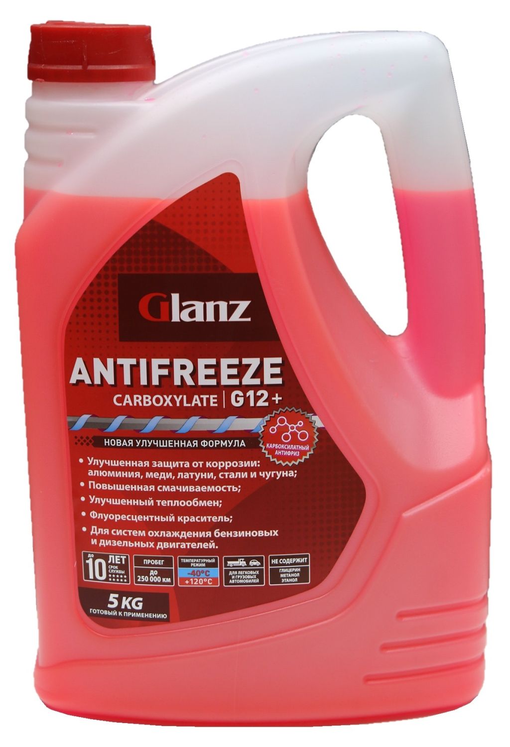   Glanz Антифриз G12+ Carboxylate (красный)  5кг