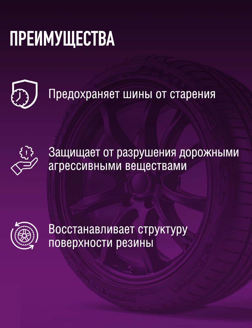 RW6127 Очиститель-полироль шин 650 мл аэр. С