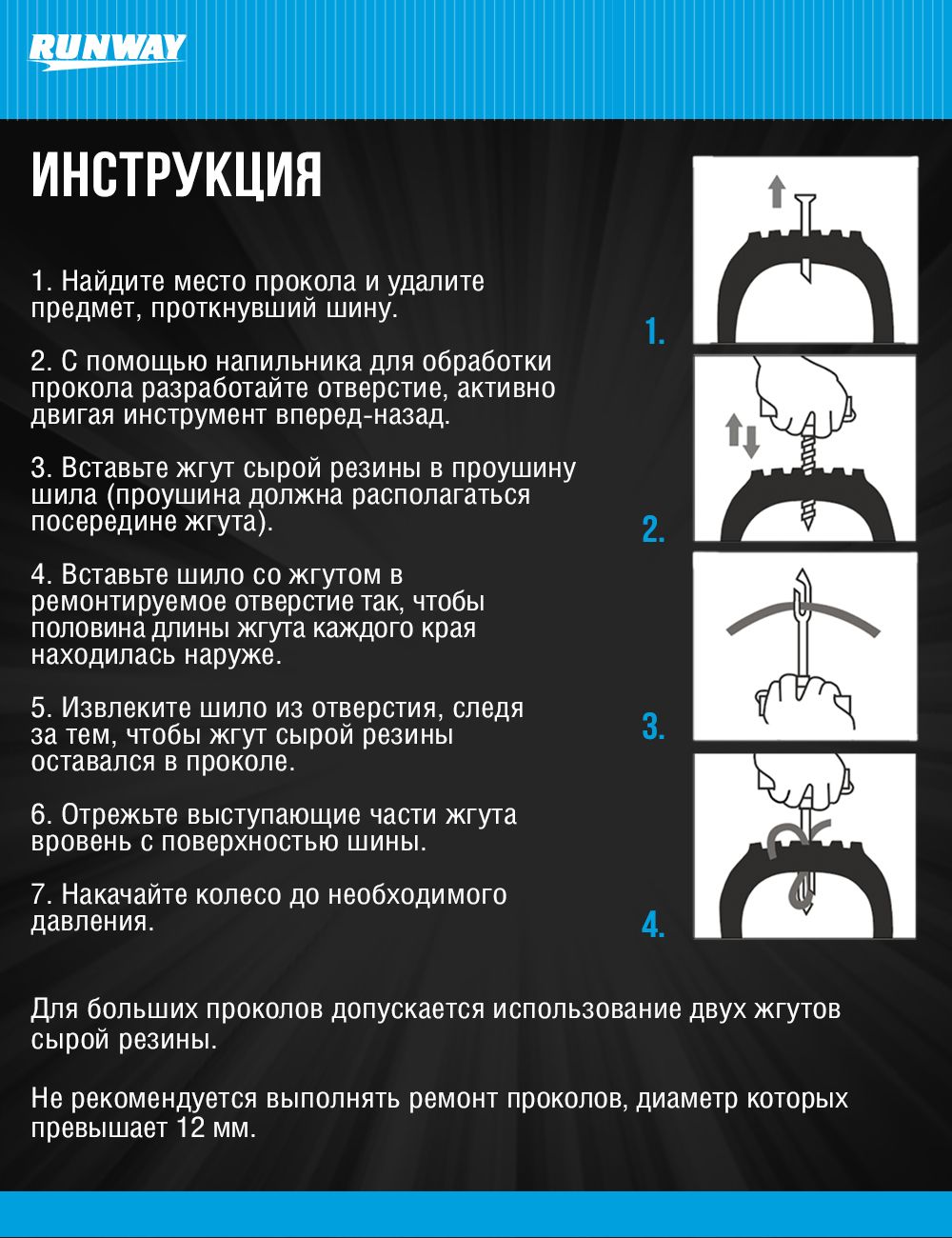 RW8514 Набор для ремонта бескамерных шин