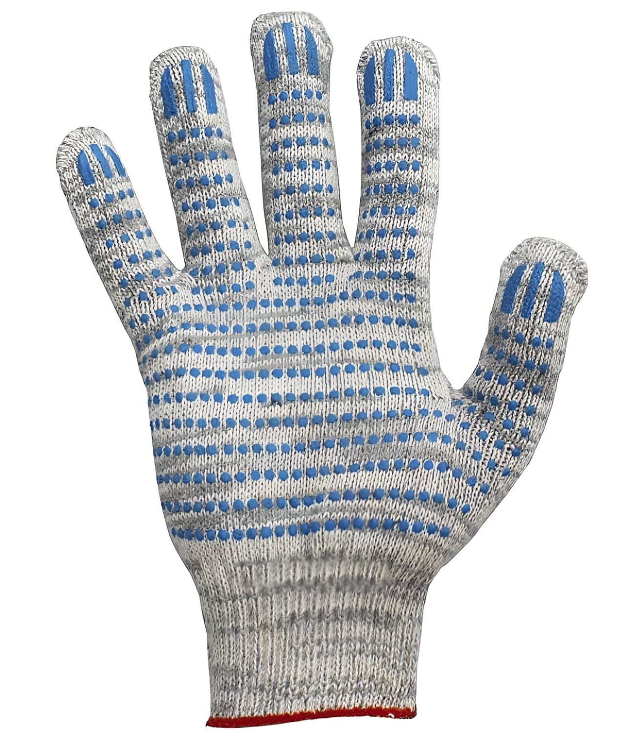  Перчатки рабочие х/б с ПВХ (точка) 10 пар 4 нити с этикеткой БИБИП