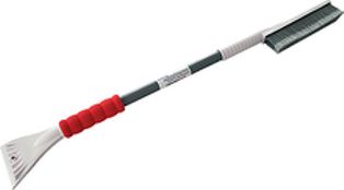 Щетка для снега распушённая со скребком, мягкая ручка, 84см