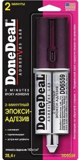 DD6559 2-х минутный 2-х компонентный прозрачный эпокси-адгезив в шприце 28,4 г