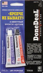 DD6538 4-х минутный 2-х компонентный прозрачный эпокси-адгезив 2 х 21,3г