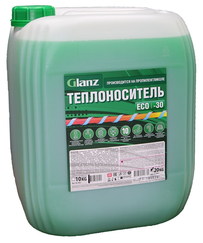  GLANZ Теплоноситель ECO -30   20кг (пропиленгликоль)