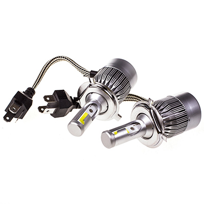 Автолампа-LED (аналог ксенона) H4(C6) 12/24V 26W 6000K 4000Lm SKYWAY комп.2 шт  радиатор+вентилятор охл