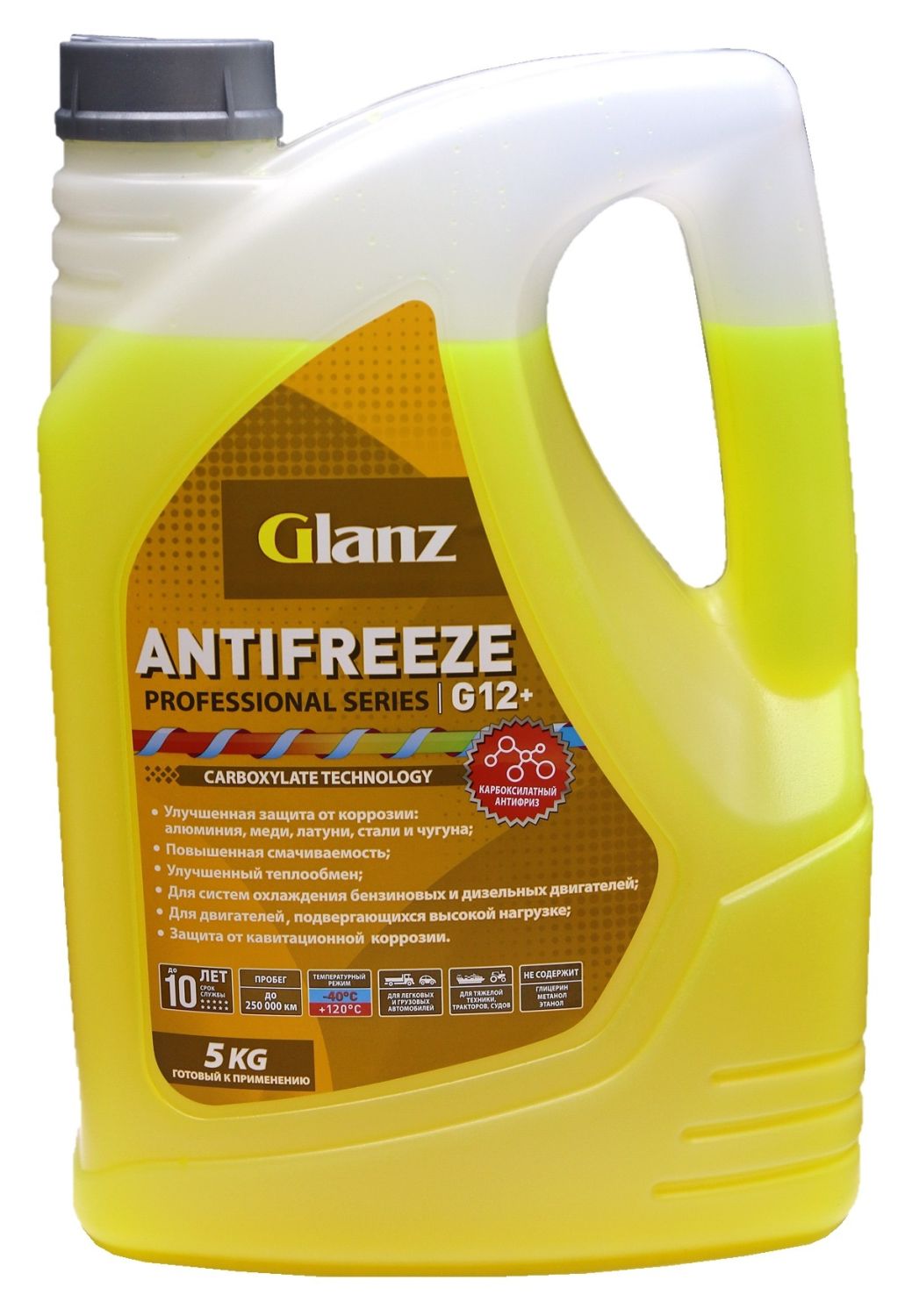   Glanz Антифриз G12+ Carboxylate PRO (желтый) 5кг