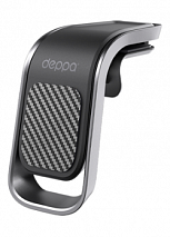 Автомобильный держатель Mage Bend Carbon для смартфонов, магнитный, черный, Deppa 55199